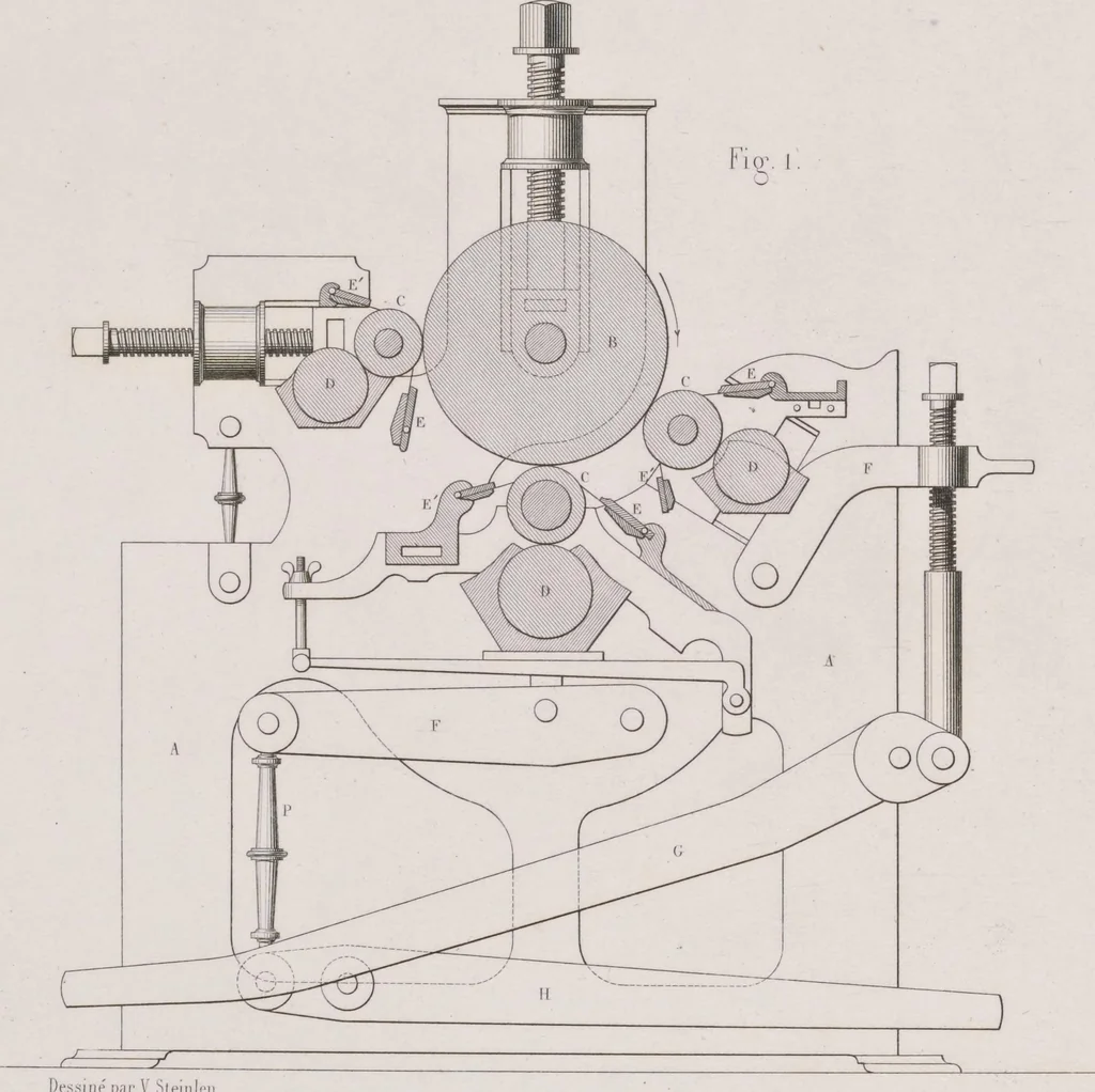 An illustration from Traité théorique et pratique de l'impression des tissus, 1846, leaf 33