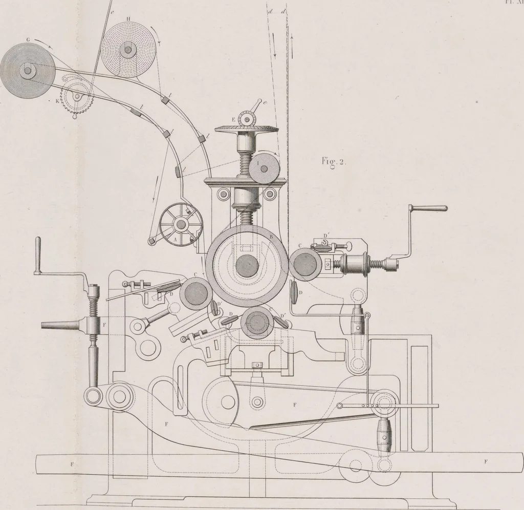 An illustration from Traité théorique et pratique de l'impression des tissus, 1846, leaf 33