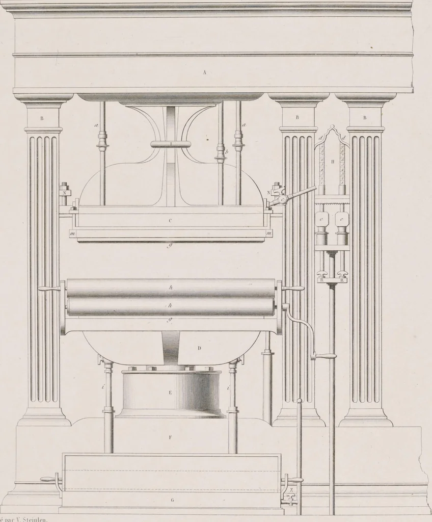 An illustration from Traité théorique et pratique de l'impression des tissus, 1846, leaf 37