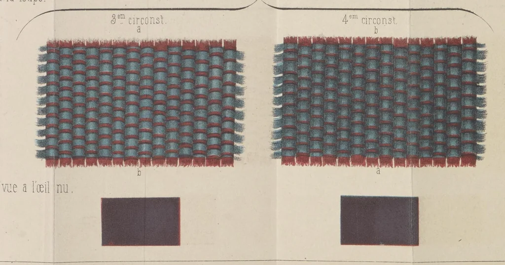 An illustration from Théorie des effets optiques que présentent les étoffes de soie, 1846, leaf 230
