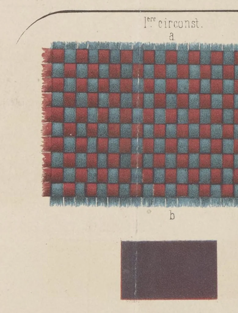 An illustration from Théorie des effets optiques que présentent les étoffes de soie, 1846, leaf 230