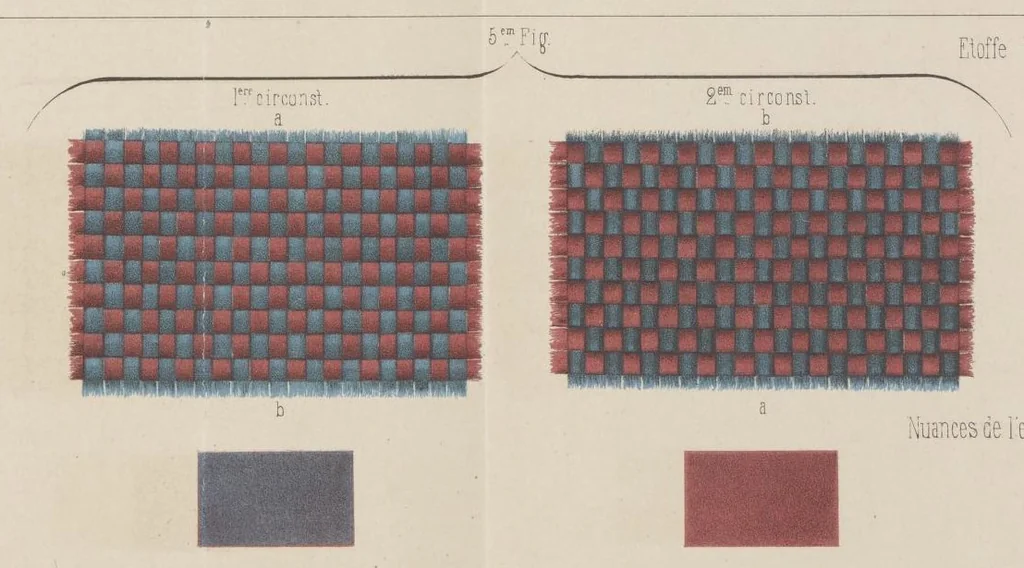 An illustration from Théorie des effets optiques que présentent les étoffes de soie, 1846, leaf 234