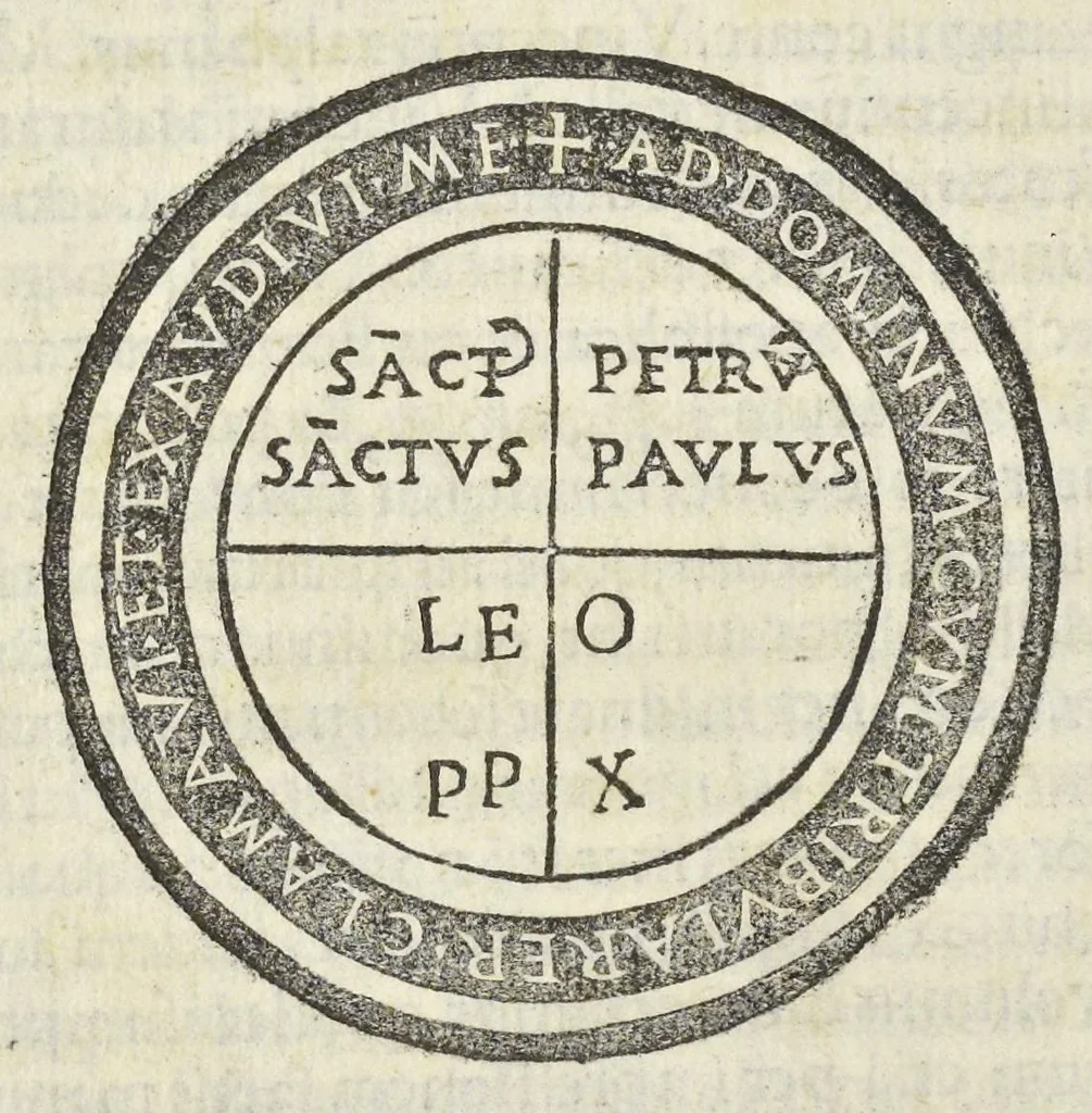 An illustration from Bulla erectionis officii dominorum Militum S. Petri de numero participantium nuncupatorum quamplurimis priuilegiis decorati, 1521, leaf 37