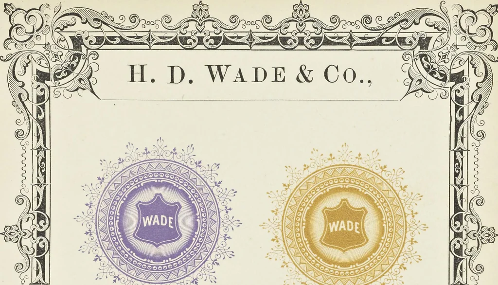 An illustration from Specimens of black and colored printing inks manufactured by H.D. Wade & Co., no. 50 Ann Street, New York, 1870, leaf 104