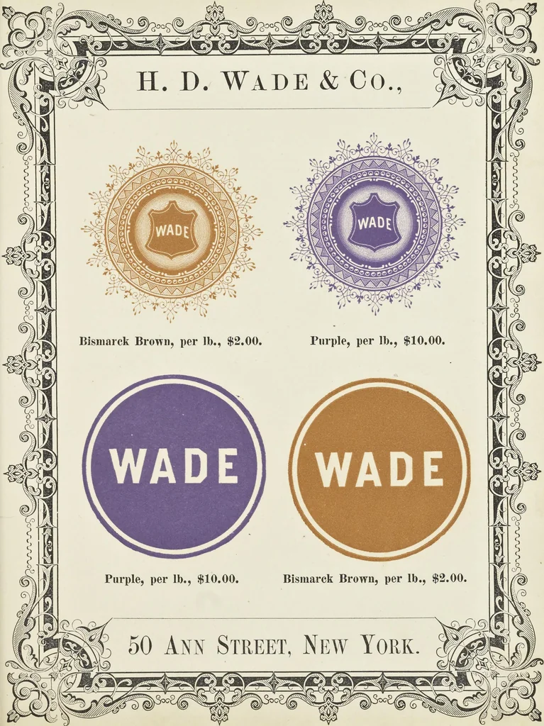 An illustration from Specimens of black and colored printing inks manufactured by H.D. Wade & Co., no. 50 Ann Street, New York, 1870, leaf 108