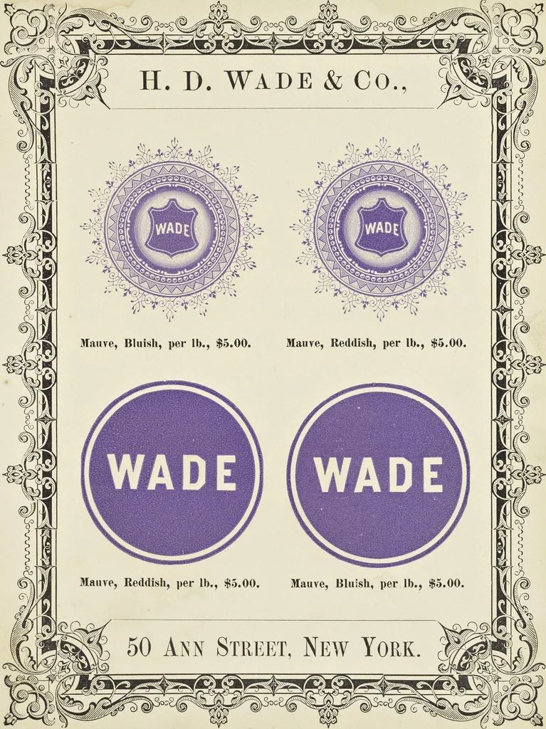 An illustration from Specimens of black and colored printing inks manufactured by H.D. Wade & Co., no. 50 Ann Street, New York, 1870, leaf 118