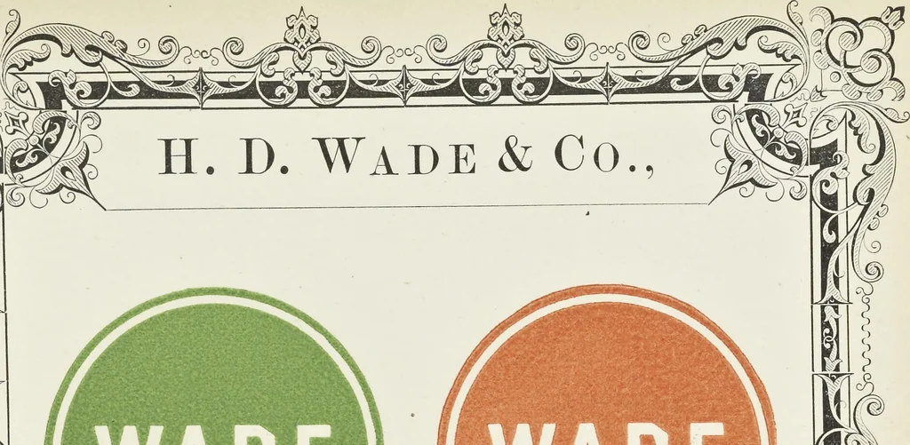An illustration from Specimens of black and colored printing inks manufactured by H.D. Wade & Co., no. 50 Ann Street, New York, 1870, leaf 44