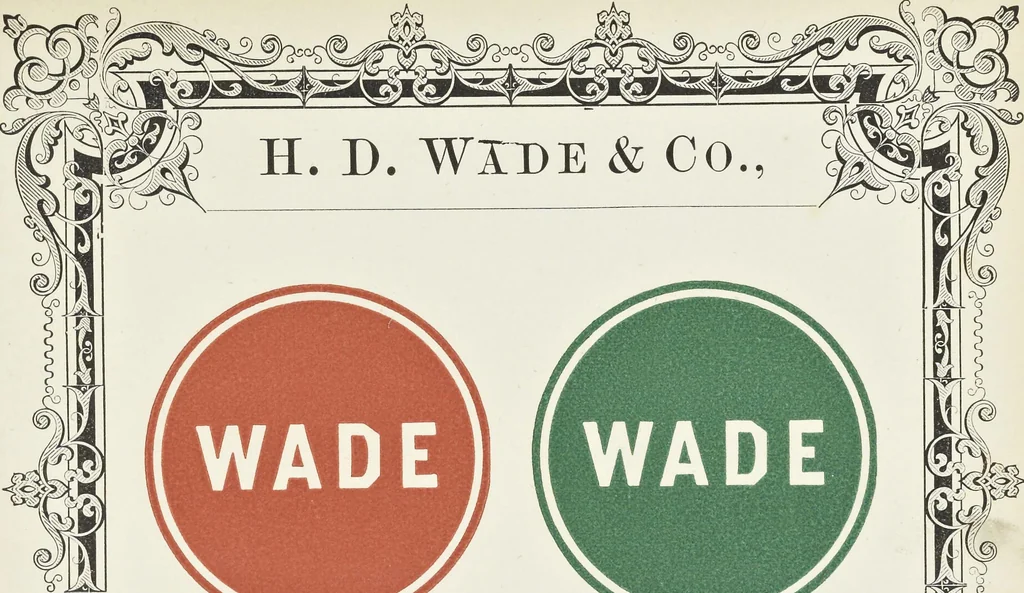An illustration from Specimens of black and colored printing inks manufactured by H.D. Wade & Co., no. 50 Ann Street, New York, 1870, leaf 60
