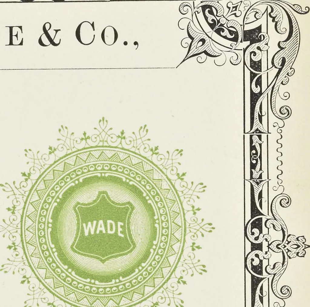 An illustration from Specimens of black and colored printing inks manufactured by H.D. Wade & Co., no. 50 Ann Street, New York, 1870, leaf 70
