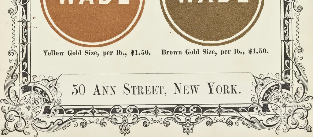 An illustration from Specimens of black and colored printing inks manufactured by H.D. Wade & Co., no. 50 Ann Street, New York, 1870, leaf 78