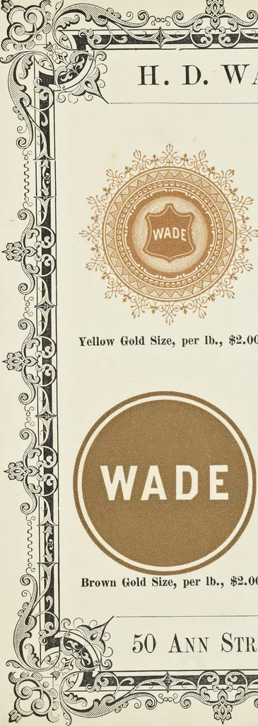 An illustration from Specimens of black and colored printing inks manufactured by H.D. Wade & Co., no. 50 Ann Street, New York, 1870, leaf 88
