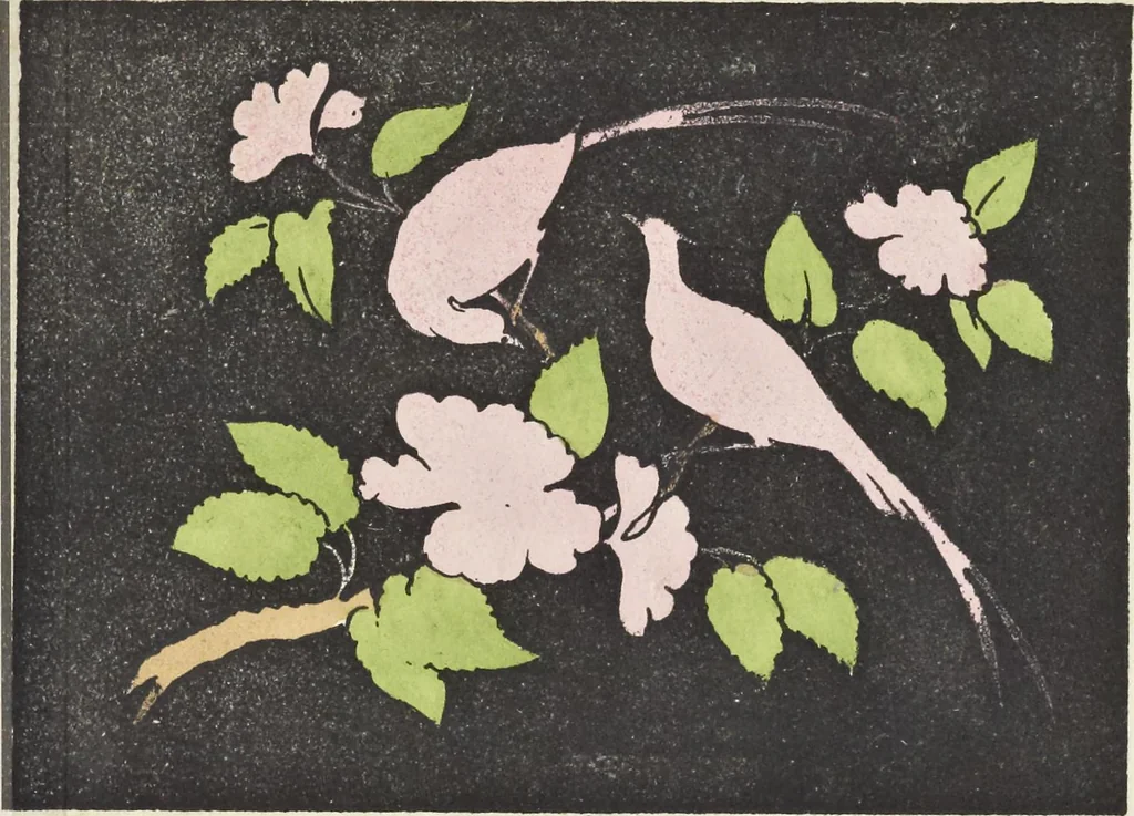 An illustration from Traité des peintures, applications et procédés employés sur bois, sur étoffes, sur papier : orné de 30 planches pour en faciliter le travail, 1834, leaf 12