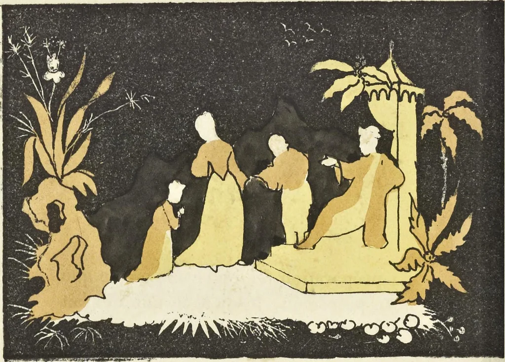 An illustration from Traité des peintures, applications et procédés employés sur bois, sur étoffes, sur papier : orné de 30 planches pour en faciliter le travail, 1834, leaf 17