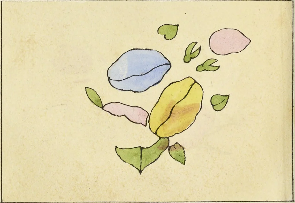 An illustration from Traité des peintures, applications et procédés employés sur bois, sur étoffes, sur papier : orné de 30 planches pour en faciliter le travail, 1834, leaf 47
