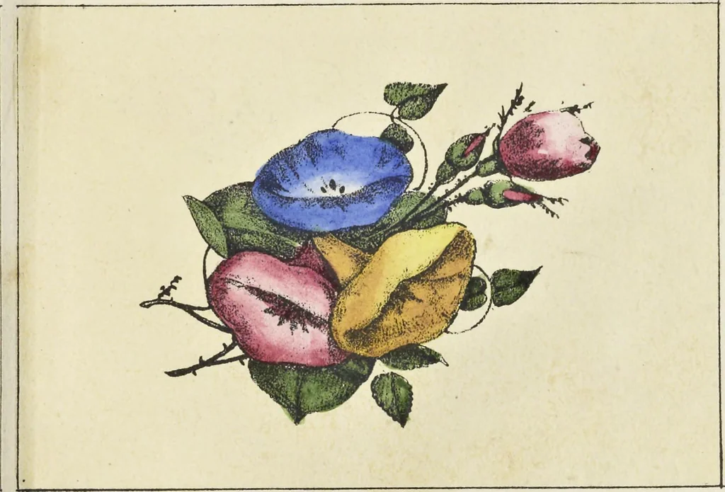 An illustration from Traité des peintures, applications et procédés employés sur bois, sur étoffes, sur papier : orné de 30 planches pour en faciliter le travail, 1834, leaf 48