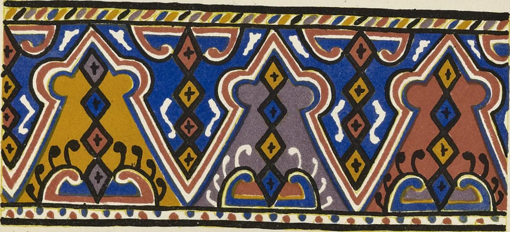 An illustration from On colour, and on the necessity for a general diffusion of taste among all classes : with remarks on laying out dressed geometrical gardens, examples of good and bad taste, illustrated by woodcuts and coloured plates in contrast, 1858, leaf 22