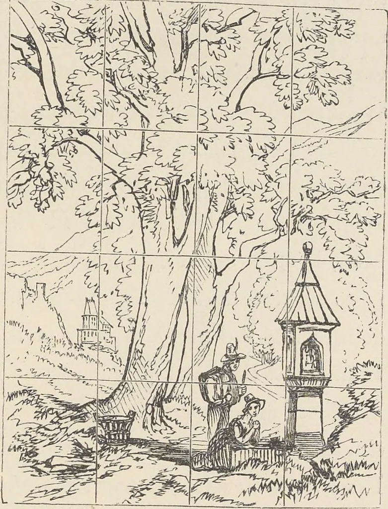 An illustration from The theory and practice of landscape painting in water-colours illustrated by a series of twenty-six drawings and diagrams in colours and numerous woodcuts, 1885, leaf 114