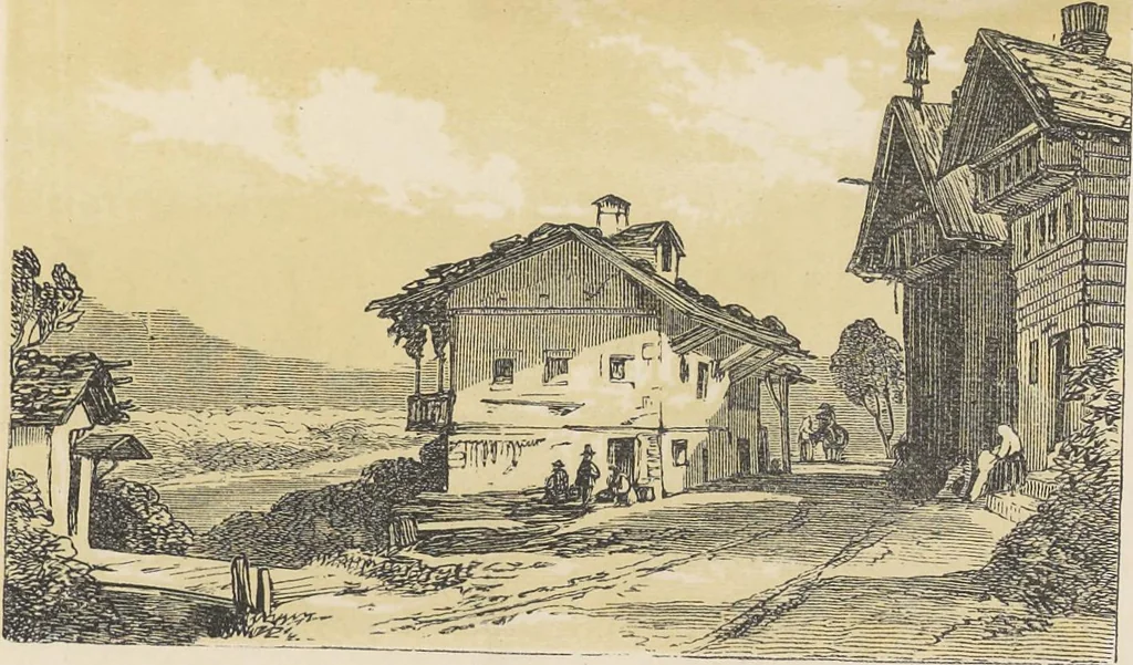 An illustration from The theory and practice of landscape painting in water-colours illustrated by a series of twenty-six drawings and diagrams in colours and numerous woodcuts, 1885, leaf 140