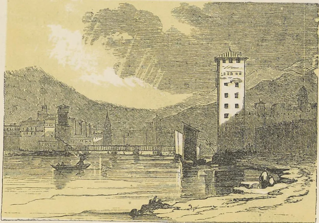 An illustration from The theory and practice of landscape painting in water-colours illustrated by a series of twenty-six drawings and diagrams in colours and numerous woodcuts, 1885, leaf 142