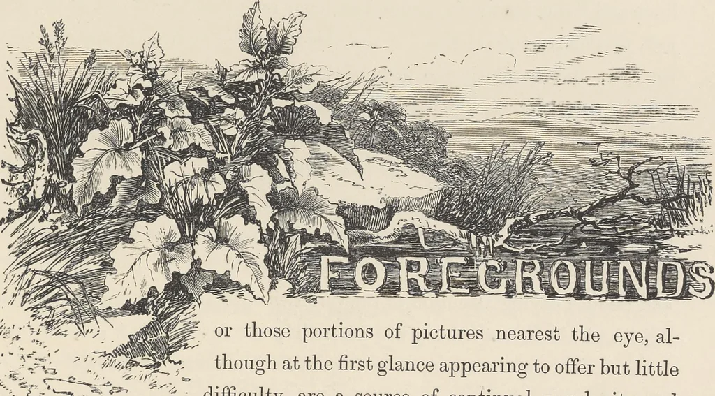 An illustration from The theory and practice of landscape painting in water-colours illustrated by a series of twenty-six drawings and diagrams in colours and numerous woodcuts, 1885, leaf 240