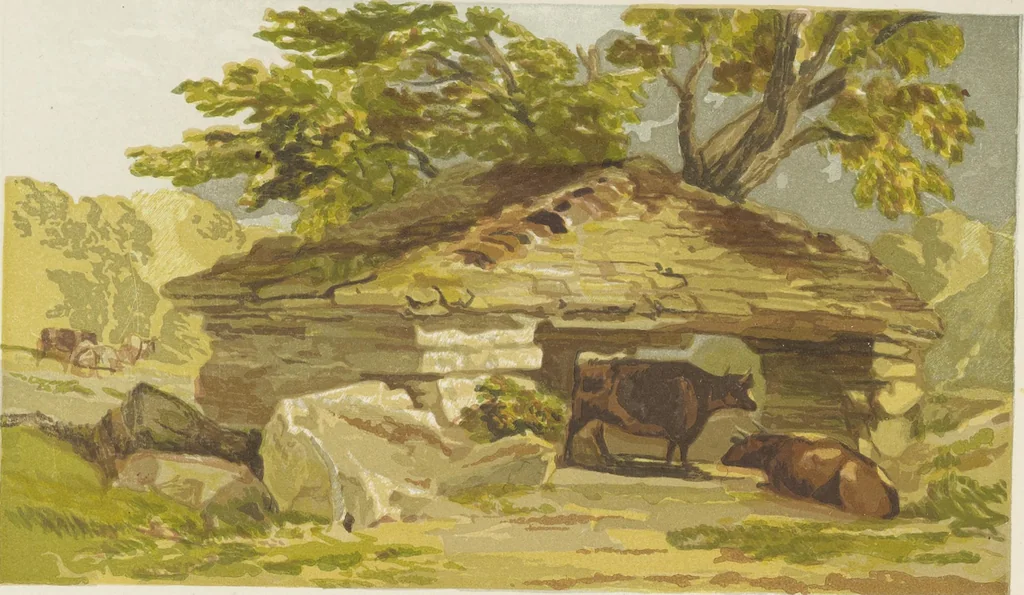 An illustration from The theory and practice of landscape painting in water-colours illustrated by a series of twenty-six drawings and diagrams in colours and numerous woodcuts, 1885, leaf 253