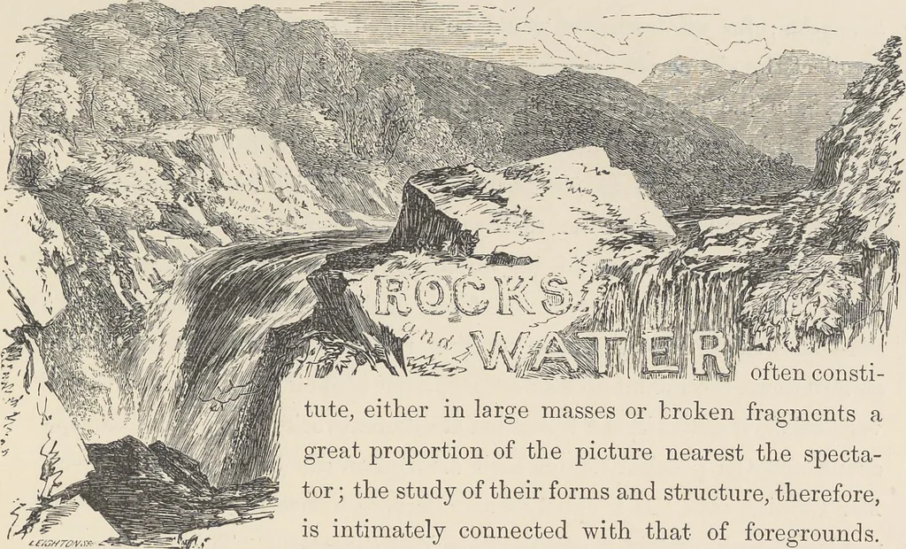 An illustration from The theory and practice of landscape painting in water-colours illustrated by a series of twenty-six drawings and diagrams in colours and numerous woodcuts, 1885, leaf 260
