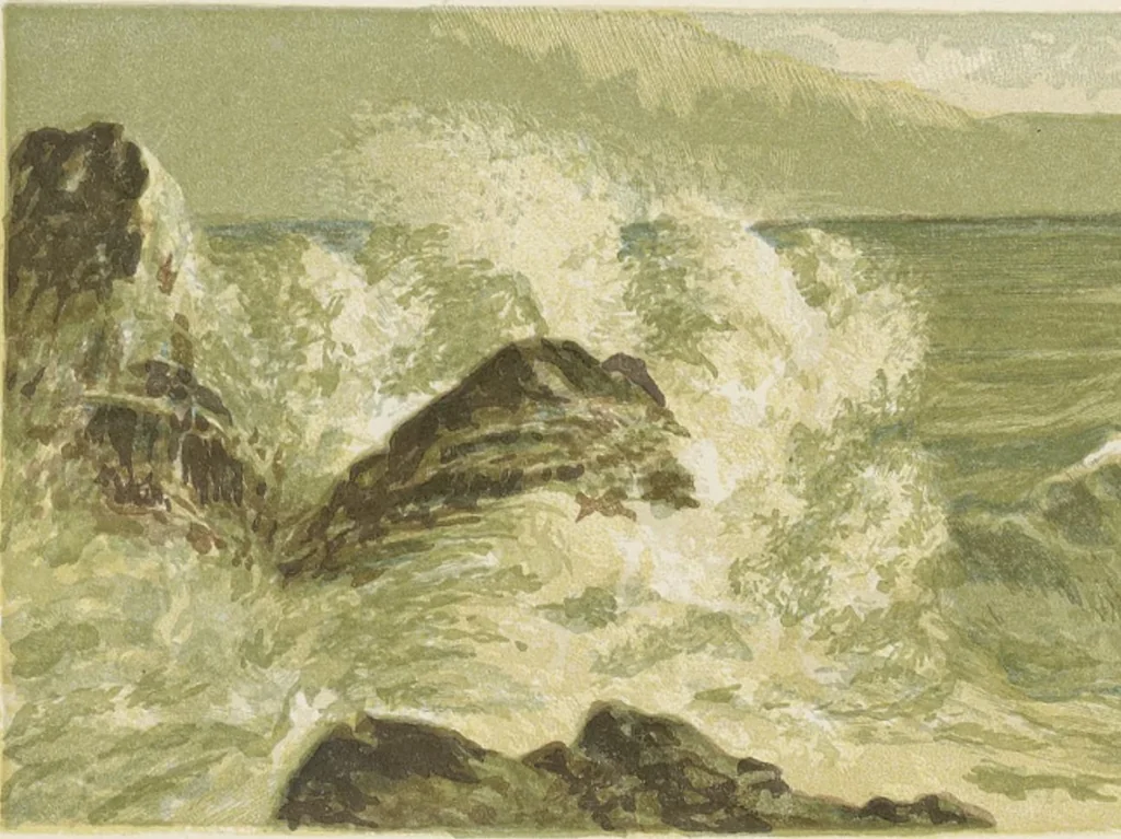 An illustration from The theory and practice of landscape painting in water-colours illustrated by a series of twenty-six drawings and diagrams in colours and numerous woodcuts, 1885, leaf 279