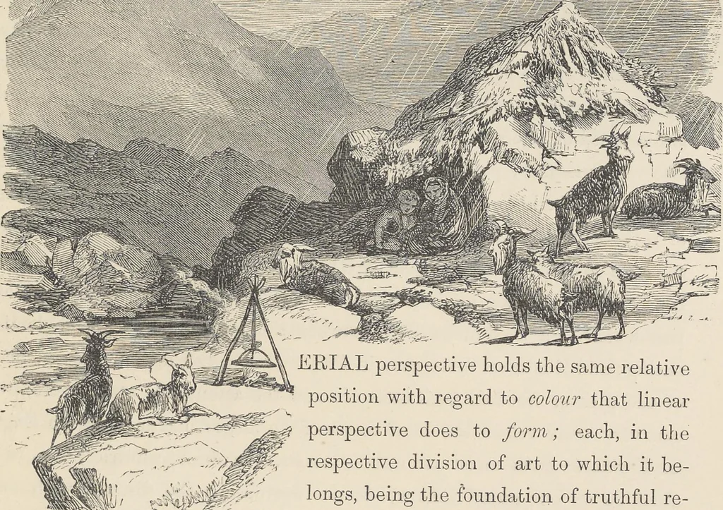An illustration from The theory and practice of landscape painting in water-colours illustrated by a series of twenty-six drawings and diagrams in colours and numerous woodcuts, 1885, leaf 292