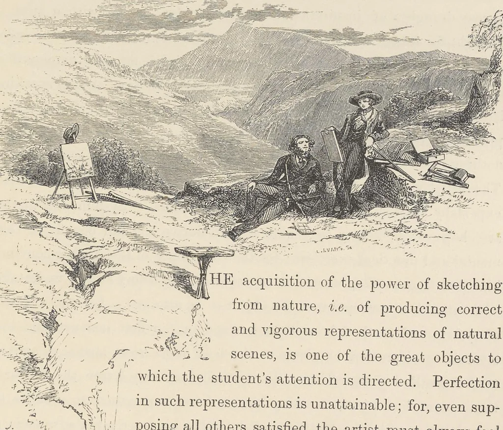 An illustration from The theory and practice of landscape painting in water-colours illustrated by a series of twenty-six drawings and diagrams in colours and numerous woodcuts, 1885, leaf 300