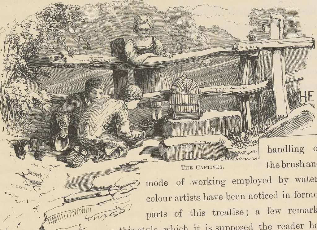 An illustration from The theory and practice of landscape painting in water-colours illustrated by a series of twenty-six drawings and diagrams in colours and numerous woodcuts, 1885, leaf 392