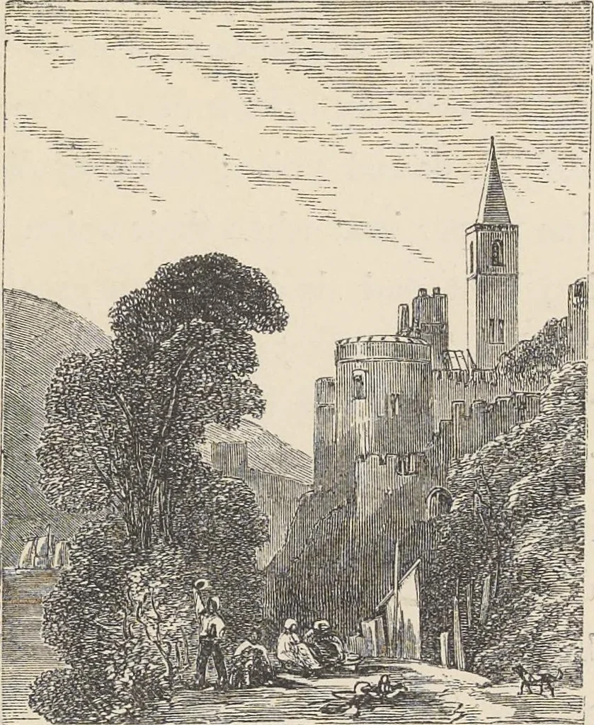 An illustration from The theory and practice of landscape painting in water-colours illustrated by a series of twenty-six drawings and diagrams in colours and numerous woodcuts, 1885, leaf 64