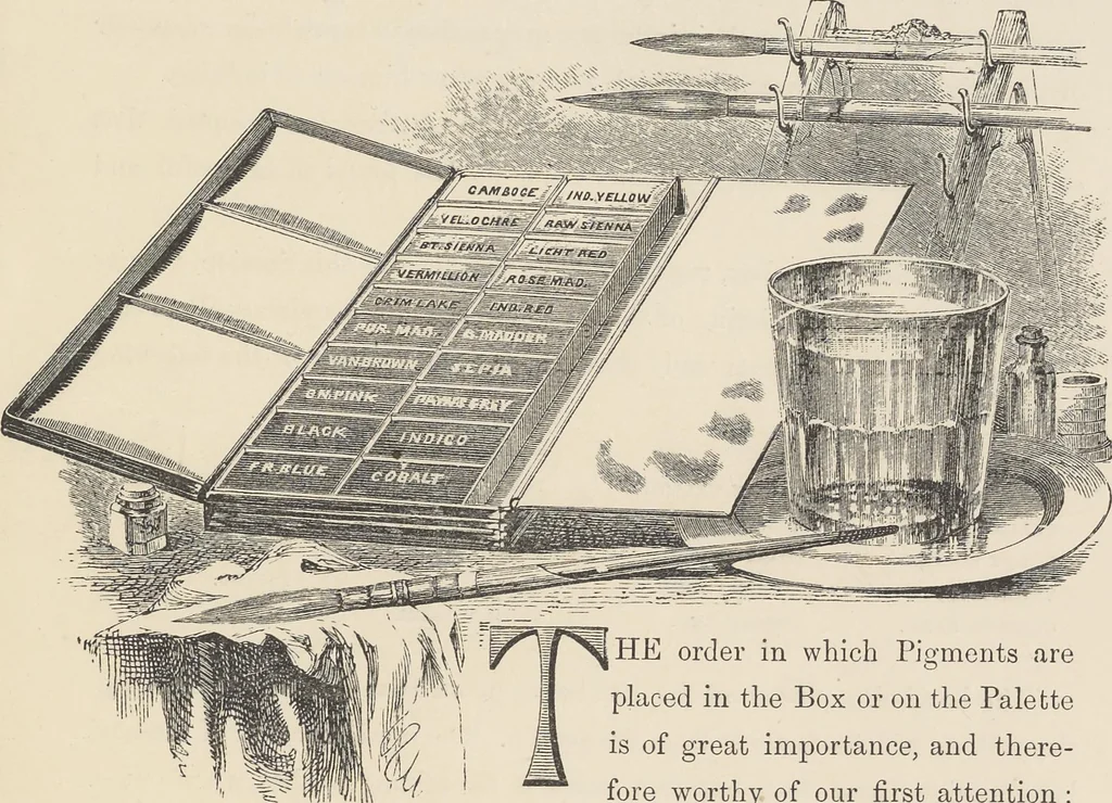 An illustration from The theory and practice of landscape painting in water-colours illustrated by a series of twenty-six drawings and diagrams in colours and numerous woodcuts, 1885, leaf 72