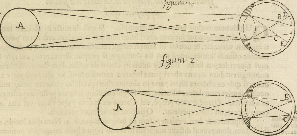 An illustration from Oculus artificialis teledioptricus, sive, Telescopium : ex abditis rerum naturalium & artificialium principiis protractum novâ methodo, eâque solidâ explicatum ac comprimis è triplici fundamento physico seu naturali, mathematico dioptrico et mechanico, seu practico stabilitum ..., 1685, leaf 230
