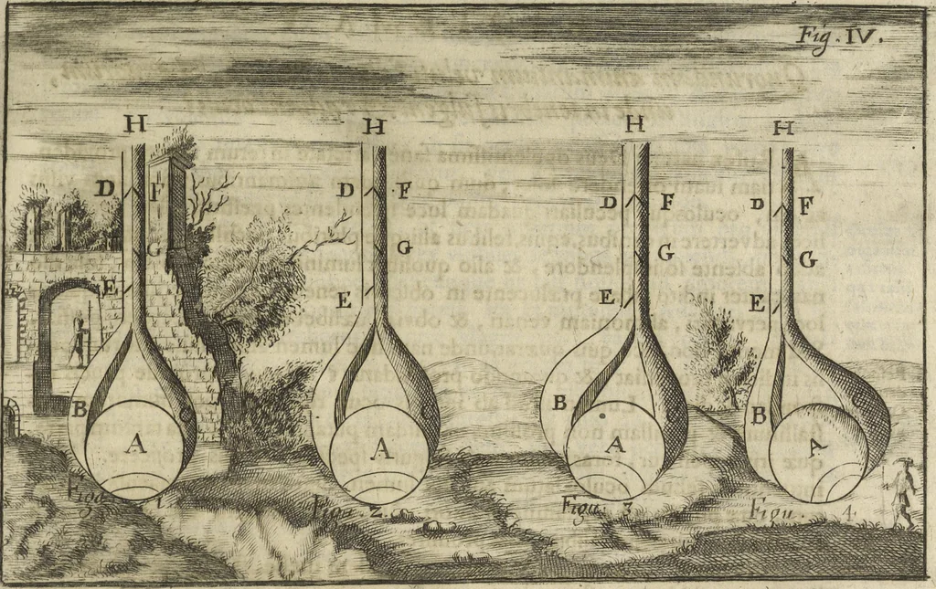 An illustration from Oculus artificialis teledioptricus, sive, Telescopium : ex abditis rerum naturalium & artificialium principiis protractum novâ methodo, eâque solidâ explicatum ac comprimis è triplici fundamento physico seu naturali, mathematico dioptrico et mechanico, seu practico stabilitum ..., 1685, leaf 62