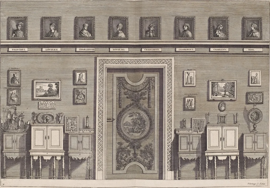 An illustration from Le cabinet de la Bibliotheque de Sainte Genevieve : divisé en deux parties : contenant les antiquitez de la réligion des chrétiens, des Egyptiens, & des Romains; des tombeaux, des poids & des médailles; de monnoyes, des pierres antiques gravées, & des mineraux ..., 1692, leaf 38