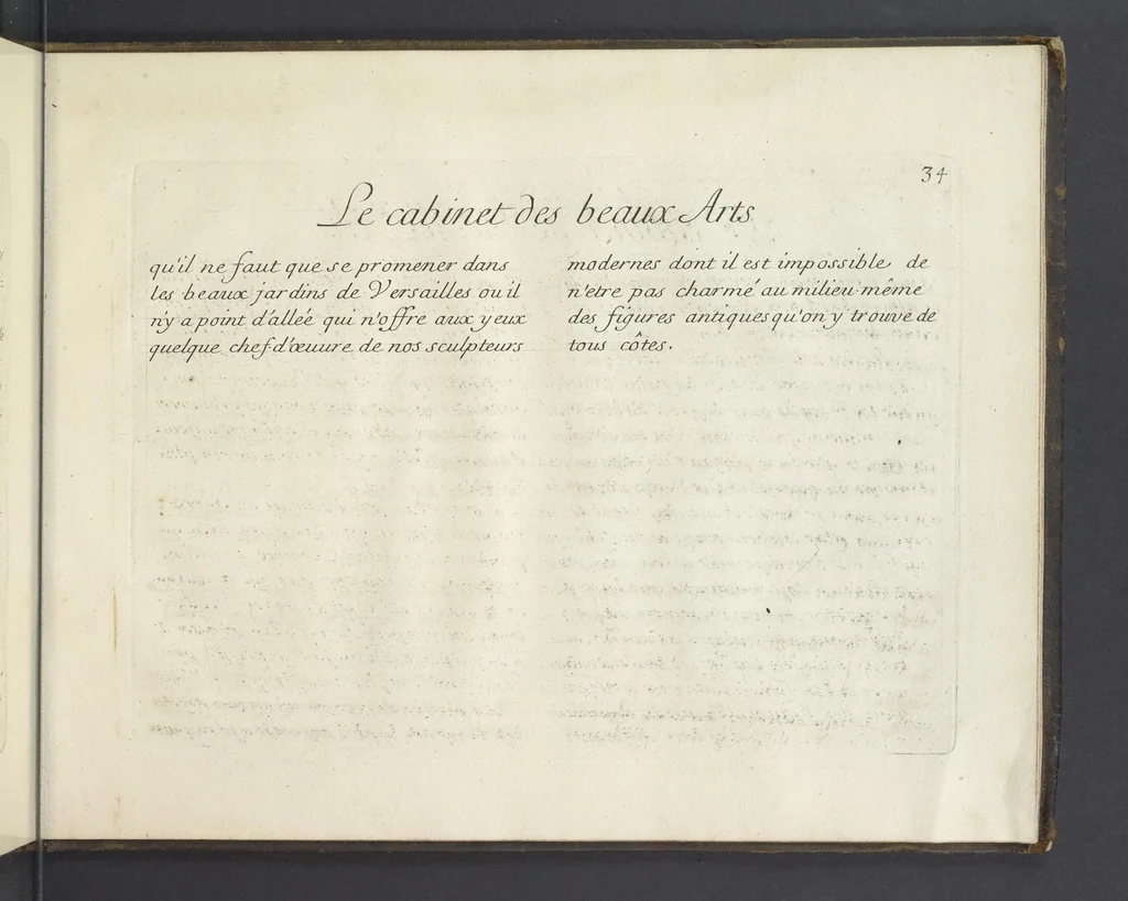 An illustration from Le Cabinet des Beaux Arts, ou, Recueil d'estampes gravés d'après les tableaux d'un plafond ou les beaux arts sont representées : avec explication de ces mêmes tableaux, 1690, leaf 68