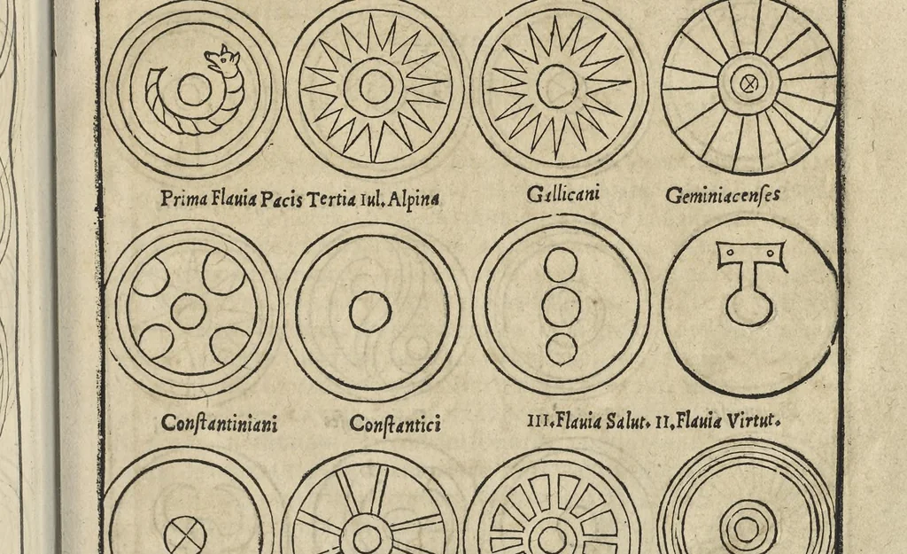 An illustration from Caesar Avgvstvs, sive, Historiae imperatorvm Caesarvmqve romanorvm ex antiqvis nvmismatibvs restitvtae liber secvndvs : acessit Caesaris Avgvsti vita et res gestae, 1574, leaf 436
