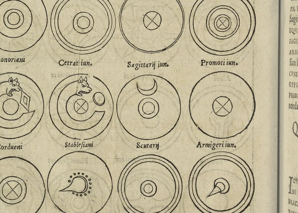 An illustration from Caesar Avgvstvs, sive, Historiae imperatorvm Caesarvmqve romanorvm ex antiqvis nvmismatibvs restitvtae liber secvndvs : acessit Caesaris Avgvsti vita et res gestae, 1574, leaf 441