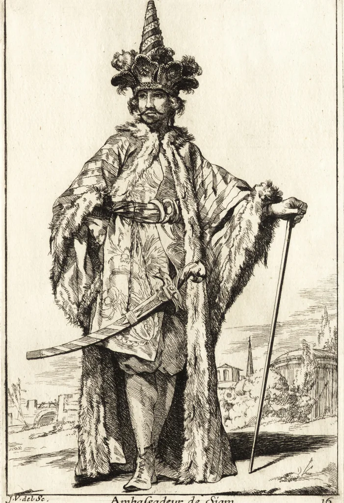 An illustration from Caravanne du sultan ala Mecque : mascarade turque donnée a Rome par Messieurs les pensionnaires de l'Academie de France et leurs amis au Carnaval de l'année 1748 : dediée à messire Iean Francois de Troy, ecuïer, conseiller sécrétaire du Roi, chevalier de l'Ordre de S. Michel, directeur de l'Academie roïale de France a Rome, ancien Recteur de celle de Paris, et ancien Prince de l'Academie de S. Luc de Rome &c ..., 1749, leaf 40