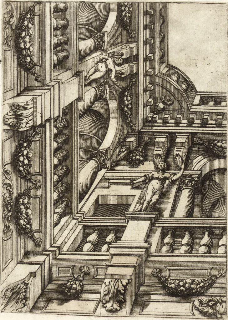 An illustration from La carta del nauegar pitoresco : dialogo tra vn senator venetian deletante, e vn professor de pitura, soto nome d'ecelenza, e de compare ..., 1660, leaf 642