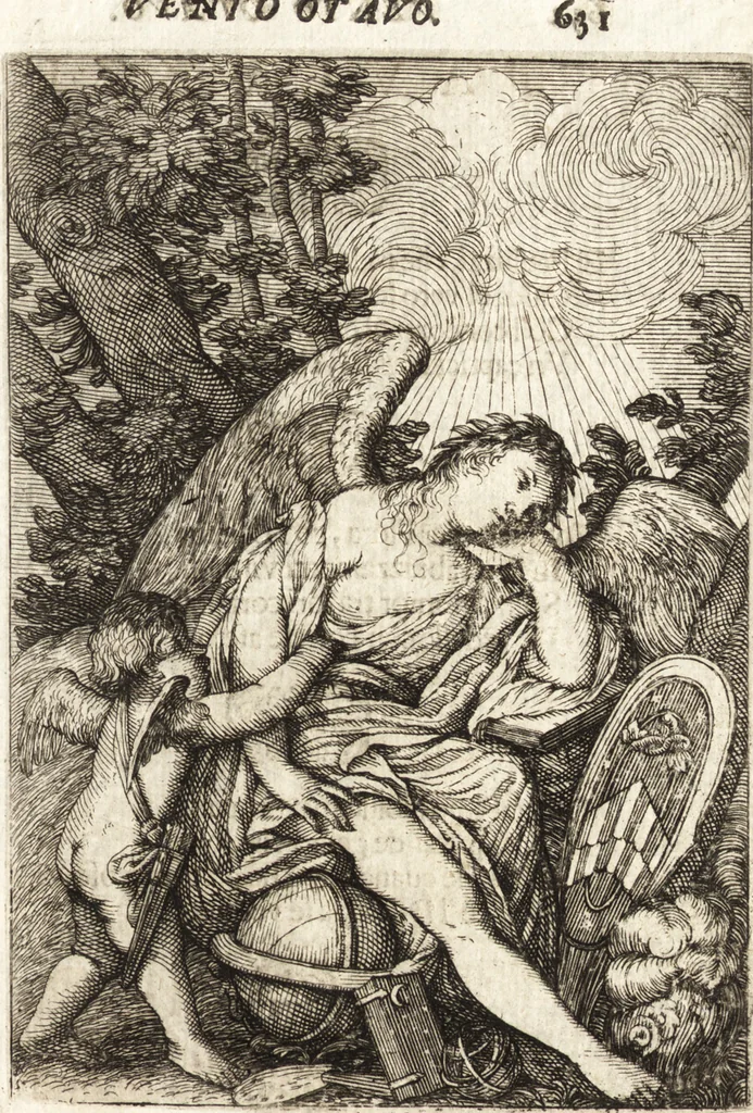 An illustration from La carta del nauegar pitoresco : dialogo tra vn senator venetian deletante, e vn professor de pitura, soto nome d'ecelenza, e de compare ..., 1660, leaf 658