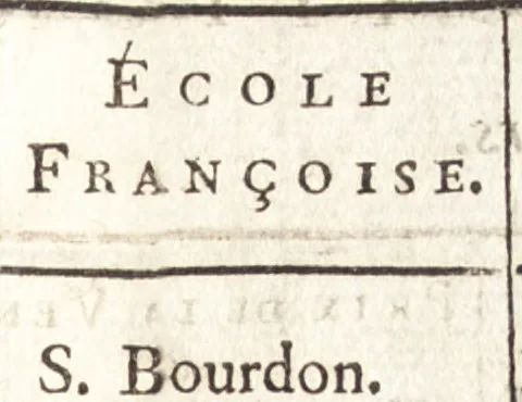 An illustration from Catalogue raisonné des tableaux, dessins, estampes, figures de bronze & de marbre, & morceaux d'histoire naturelle, qui composoient le cabinet de feu M. Poullain, receveur général des domaines du roi : suivi d'un abrégé historique de la vie des peintres dont les ouvrages formoient cette collection, 1780, leaf 188