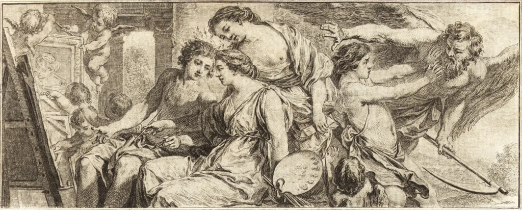 An illustration from Catalogue raisonné des tableaux du roy : avec un abrégé de la vie des peintres, fait par ordre de Sa Majeste, 1752, leaf 231