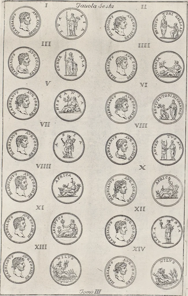 An illustration from I cesari in oro : raccolti nel Farnese museo, e pubblicati colle loro congrue interpretazioni, 1694, leaf 115