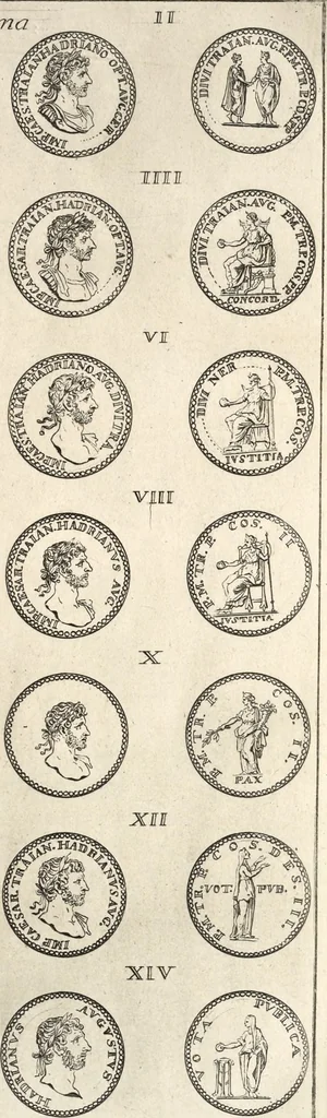 An illustration from I cesari in oro : raccolti nel Farnese museo, e pubblicati colle loro congrue interpretazioni, 1694, leaf 14