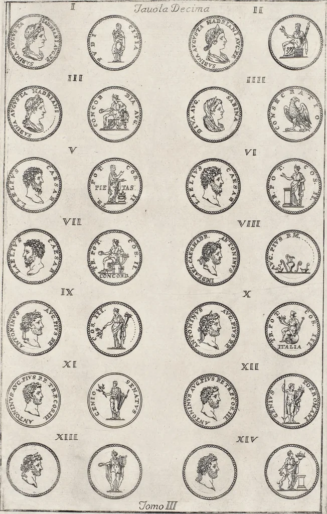 An illustration from I cesari in oro : raccolti nel Farnese museo, e pubblicati colle loro congrue interpretazioni, 1694, leaf 193