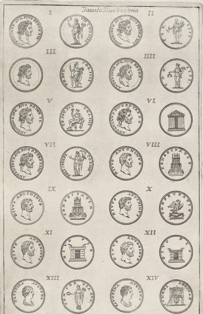 An illustration from I cesari in oro : raccolti nel Farnese museo, e pubblicati colle loro congrue interpretazioni, 1694, leaf 237