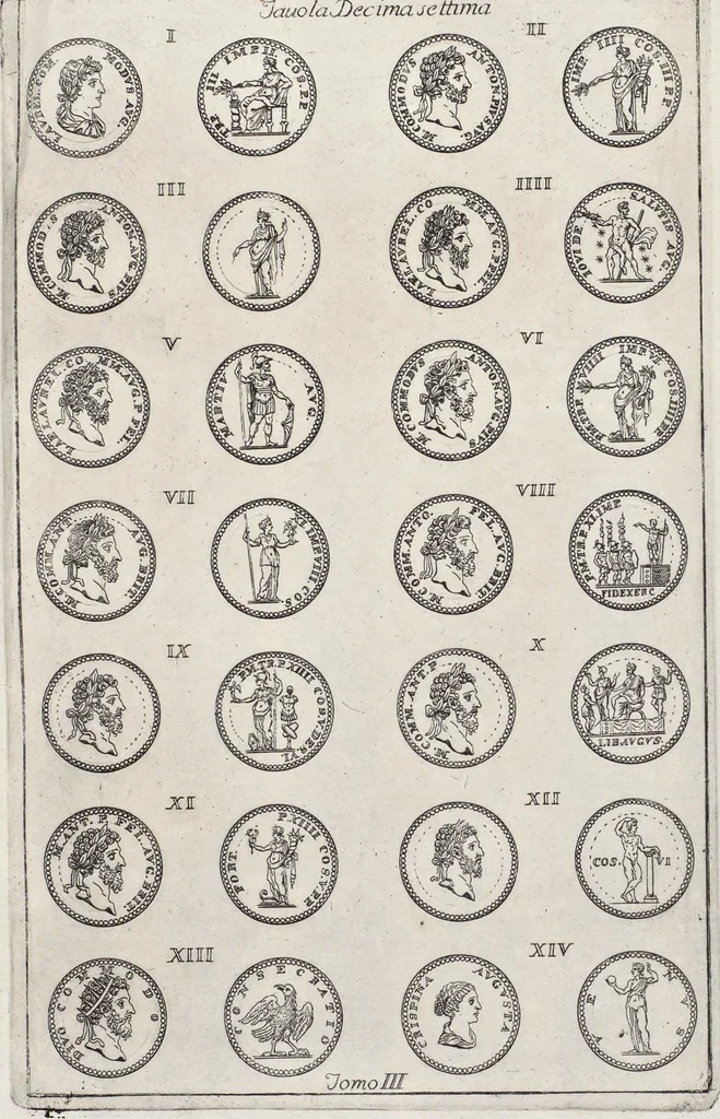 An illustration from I cesari in oro : raccolti nel Farnese museo, e pubblicati colle loro congrue interpretazioni, 1694, leaf 325