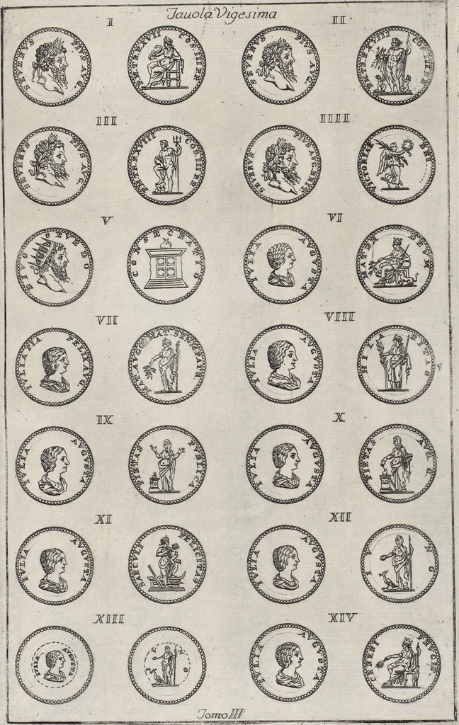 An illustration from I cesari in oro : raccolti nel Farnese museo, e pubblicati colle loro congrue interpretazioni, 1694, leaf 387