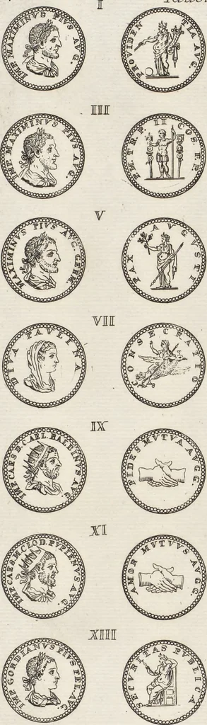 An illustration from I cesari in oro : raccolti nel Farnese museo, e pubblicati colle loro congrue interpretazioni, 1694, leaf 109